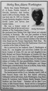 Shirley Bess Adams Worthington Obituary 2005
