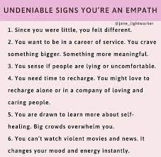 Dec 31, 2018 · if you answered yes to one to five questions, you're at least partially an empath. Facebook