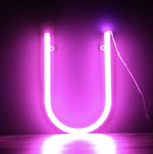 Its name in english is u (pronounced /ˈjuː/), plural ues. Neon Letter U Pink Smiling Faces Retail