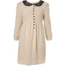 Cream Peter Pan Smock Dress Found On Polyvore Peter Pan Collar Dress Clothes For Women Peter Pan Dress