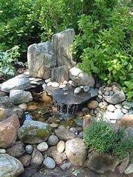 Backyard Rock Fountain Would Love To Do This Rather Then A Decorative Pond That I Would Worry About The Kids Falling Into All The Time Bassin De Jardin