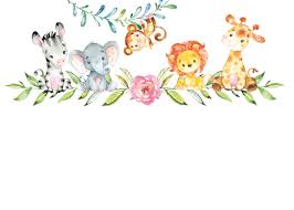 Sweet Safari Animals Baby Shower Invitation Zazzle Com Cutestanimals Arte Bebe Animais De Aquarela Animais Safari