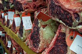Unlike a rib eye cut, the tenderloin is a cut that doesn't have a high amount of fat, and the marbling effect is quite diminished. Beef Aging Wikipedia