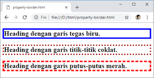 Atribut border itu sendiri dapat ditulis. Membuat Garis Tepi Border Dengan Css