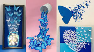 8 Easy And Awesome Room Decor Ideas With Paper Butterfly How To Make Paper Butterfly Youtube In 2020 Paper Butterfly Diy Crafts For Teens Paper Crafts Diy