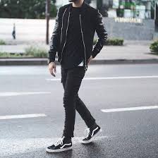 Mens Monochrome Bomber Jacket Outfit Bomber Jacket Outfits Mens Outfits Sneakers Men Fashion Mens Fashion Edgy