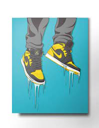 High quality nike inspired canvas prints by independent artists and designers from around the world. Nike Air Jordan Sneaker Canvas Wall Art Nike Trainer Etsy Diy Canvas Art Painting Art Cute Canvas Paintings