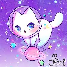 Space Kitty W Space Spacekitty Galaxy Pastel Catlove Jennilustrati Cute Animal Drawings Cute Animal Drawings Kawaii Cute Kawaii Drawings