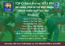 Sri lanka tour of west indies, 2021 ❯. 103 1 Fm Sri Lanka Vs West Indies Radio Commentary Schedule Demerara Waves Online News Guyana