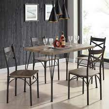 • 3 piece small counter height round kitchen table with 2 solid real wood bar stools finish in a warm buttermilk and cherry color with wood seat. Dining Table Set 5 Pc Walmart Canada