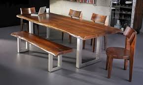 Madison Live Edge Acacia Wood 104 Inch 7 Piece Dining Set In 2020 Acacia Wood Table Acacia Wood Table Top Wood Dining Bench
