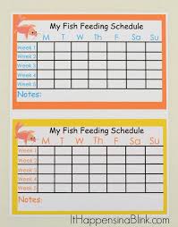 A Free Fish Feeding Schedule Printable For Kids Who Are