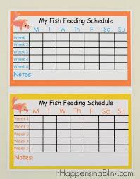 a free fish feeding schedule printable for kids who are