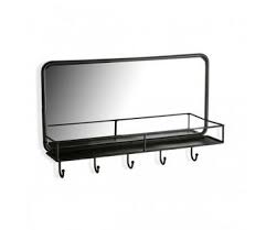 Miroir Mural Portemanteau Noir Rectangulaire Avec Etagere 32cm 50cm Versa La Redoute Miroir Mural Miroir En Metal Noir Miroir