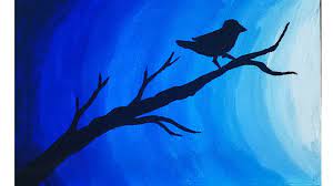 5 birds on tree｜acrylic painting on canvas step by step #36｜satisfying easy art subscribe ▻ goo.gl/cjxrad thank. Moonlight Bird On Tree Acrylic Painting On Canvas Easy Acrylic Painting For Beginners Youtube