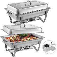Compatible with electric, gas, ceramic and induction stovetops. 9l Chafing Dish Stainless Steel Quartz Ukuran Penuh Persegi Panjang Chafers Untuk Prasmanan Set Dengan Rangka Lipat Aliexpress