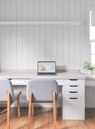 We used various ikea pieces, including a butcher block countertop, and. Diy Desk Built In With Ikea Alex Desk Drawer Hack Hydrangea Treehouse