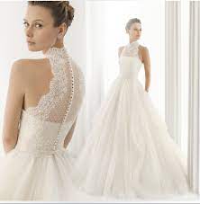 Pin By Abbey Lovell On In God S Timing Halter Top Wedding Dress Halter Wedding Dress Turtleneck Wedding Dress