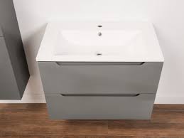 Meubles de salle de bain évier de bassin ceracmic: Meubles Salle De Bain Sous Vasque Colonne Stefanie Laque Gris