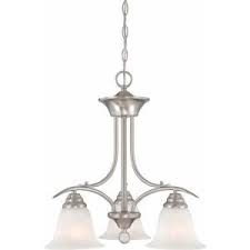 Volume Lighting Trinidad 3 Light Brushed Nickel Chandelier V5253 33 The Home Depot Brushed Nickel Chandelier Volume Lighting Traditional Chandelier