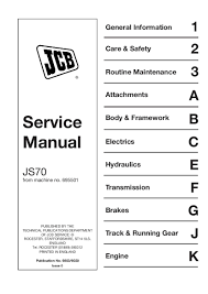 Jcb Js70 Xo Excavator Workshop Repair Service Manual Pdf Download In 2020 Repair Manuals Manual Excavator