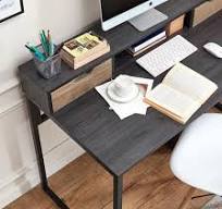 Linsy Black Simple Style Study Writing Table 47Inch Computer ...