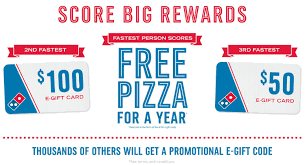 Domino's gift cards can be redeemed for pizza, sandwiches, deserts and more. Free Domino S Pizza Gift Card For The Fastest 10 003 People Quikly Vonbeau