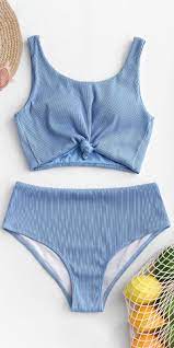 Cute Blue Tankini Swimsuit Bikinis Set Bikini Swimsuits Trendy Swimsuits Girls Bathing Suits
