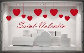 Sticker Saint Valentin Frise De Coeurs Paris Graphicarts Valentines Window Display Valentine Stickers Saint Valentine