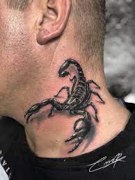 Scorpion Tattoo By Emilio Limited Availability At Salvation Tattoo Studios Neck Tattoo For Guys Neck Tattoo Neck Tattoo For Guys Ideas