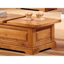 Table basse design en bois blanc laqué/chêne clair valero. Table Basse Coffre Bar En Chene Massif