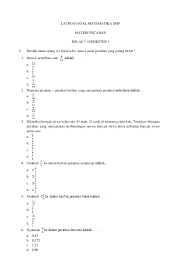 40+ contoh soal latihan matematika kelas 7 smp mts bilangan bulat.docx. Doc Latihan Soal Matematika Smp Materi Rikk Oke Academia Edu