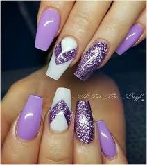 Are you looking for some hip, cool, lovely, beautiful glamourous coffin nail art. Purple Coffin Glitter Shaped Acrylic Nails New Expression Nails