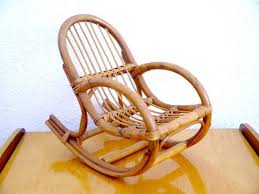 Mini Rocking Chair Vintage Rattan Rocking Chair Doll Rocking Etsy Rattan Rocking Chair Rocking Chair Small Rocking Chairs