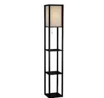 Hampton Bay 63 in. Black Shelf Floor Lamp 3138-01 - The Home Depot