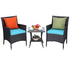 Do4u 3 Pieces Outdoor Patio Furniture Set Outdoor Wicker Conversation Set Cushioned Pe Wicke Outdoor Furniture Sets Outdoor Patio Furniture Sets Outdoor Chairs