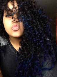 Add warmth to your hair with red highlights. Blue Tips Natural Curly Hair Ombre Hair Dye Shades Turquoise Hair Ombre Curly Hair Styles Naturally