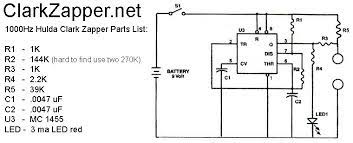 Clark pick a frequency of about 30 khz (30,000 cycles per second) for the zapper? Hulda Clark Zapper Schematic 30 Khz And 1000 Hz Clark Electronics Projects Diy Circuit Diagram