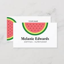 Dietitian Nutritionist Watermelon Business Cards Zazzle Com Nutritionist Business Cards Dietitian Nutritionists