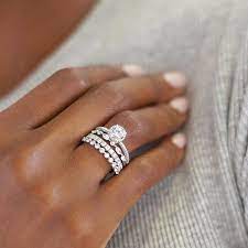 18k White Gold Versailles Diamond Ring 3 8 Ct Tw Classic Diamond Engagement Ring Stacked Wedding Rings Diamond Wedding Bands