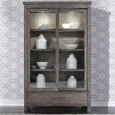 Liberty Furniture Modern Farmhouse Contemporary 2 Door Display Cabinet With Interior Lighting Royal Furniture China Cabinets