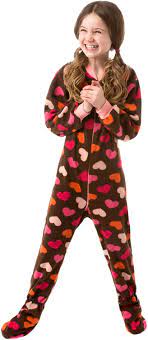 Maybe you would like to learn more about one of these? Amazon Com Little Girls Brown With Pink Hearts Fleece Footed Pajamas Onesie 12m 4t Clothing