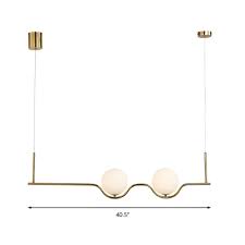 Opal Glass Globe Pendant Lighting Mid Century Modern 2 Light Island Light For Dining Table Beautifulhalo Com