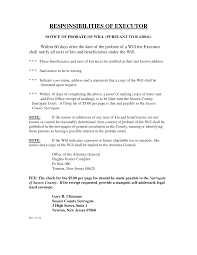 Letter of execuroship requirements / the master issues letters of executorship about 3 months after receiving. Http Www Sussexcountysurrogate Com Responsibilities Of Executor Pdf