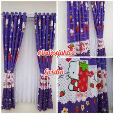 Gorden abu abu+ custom+tirai jendela karakter+gordyn blackout murah. Jual Gorden Karakter Hellokitty Hello Kitty Ungu Tirai Jendela Pintu Minimalis Murah Diskon Shopee Indonesia