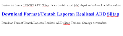 Nov 11, 2019 · silahkah download contoh format tersebut untuk memudahkan penyusunan adminstrasi laporan pertanggungjawaban dana pembangunan. Format Contoh Laporan Realisasi Add Siltap Terbaru Download