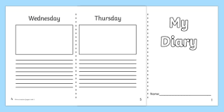 7 day esl diary writing frame printable esl activity