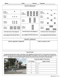 Geometric Sequences In The Real World Geometric Sequences Geometric Sequences Activity High School Math Teacher