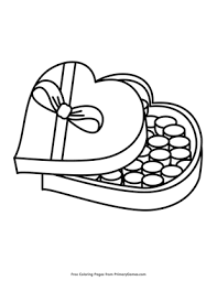★easy, simple drawing lessons for kids or learn how to draw this heart shaped box of chocolates step by step easy. Box Of Chocolates In Heart Shaped Box Coloring Page Free Printable Pdf From Primarygames