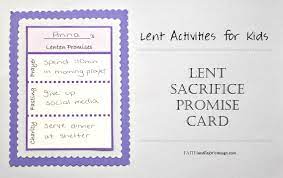 Activity Lent Promise Card For Families Free Printable Lent Lent Prayers Free Family Printables